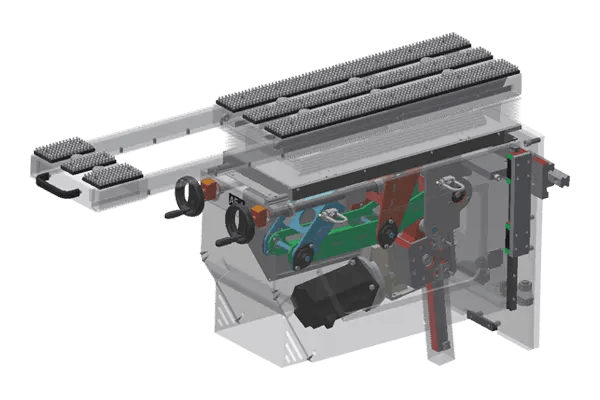 Prensa dobradeira CNC PBS - sistema de suporte frontal para guia de chapas