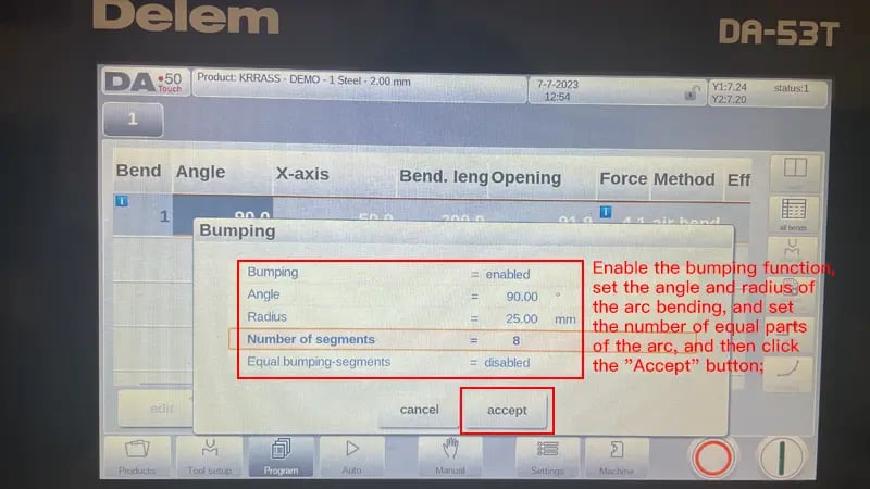 Prensa dobradeira CNC DELEM DA53T (dobra em arco) – IV - Imagens 7 Página de atualização DA-53T