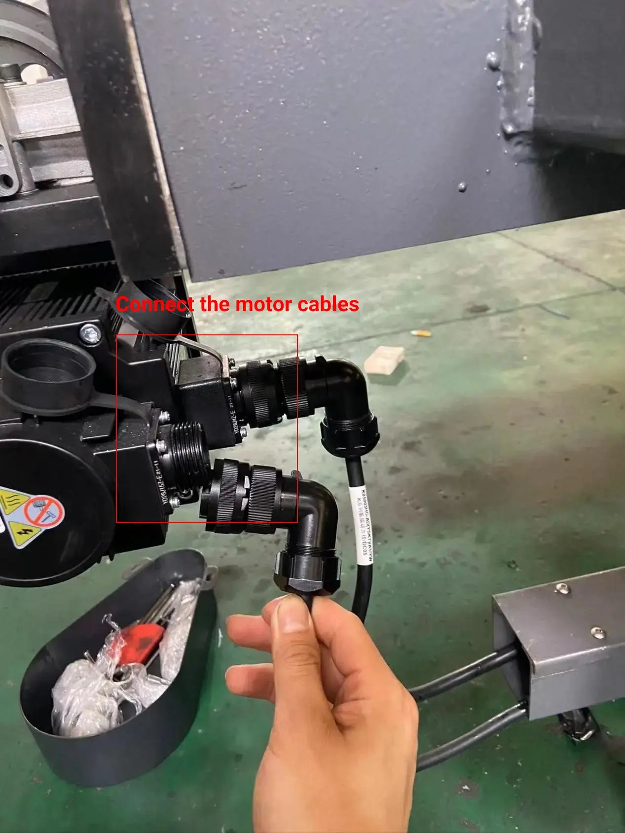 Connect the motor cables