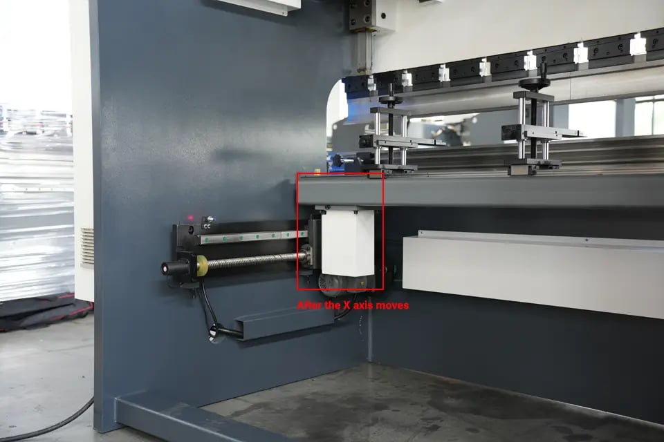After the X axis moves