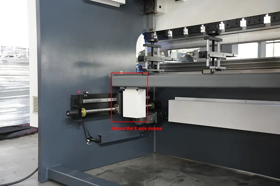 Before the X axis moves
