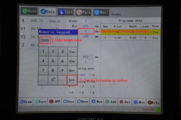 Click the box to the right of Length to set the length value