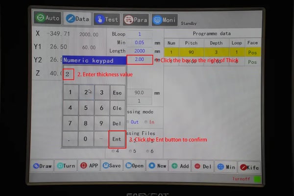 Click the box to the right of Thick to set the thickness value