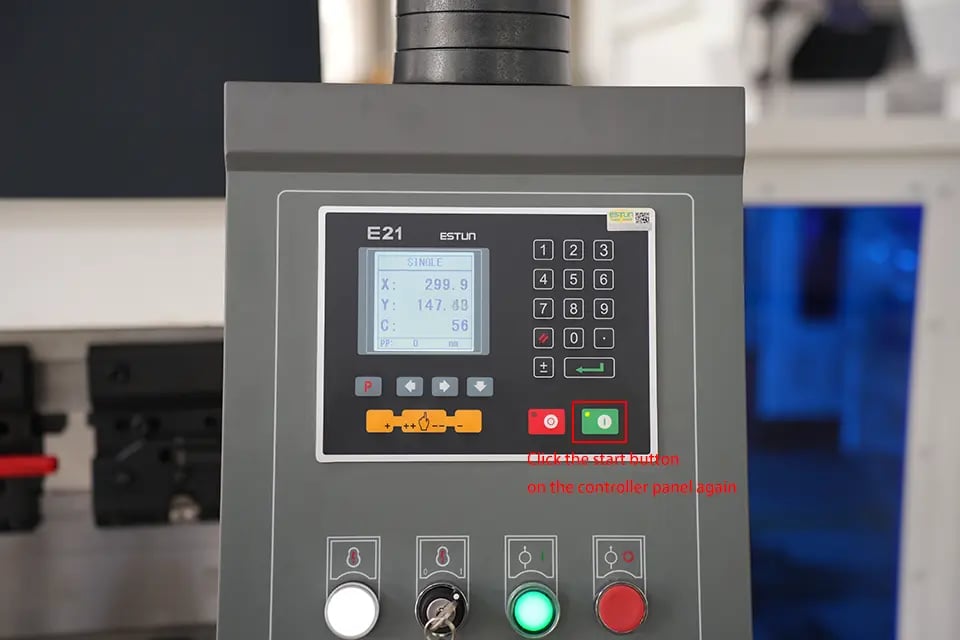 Click the start button on the controller panel again