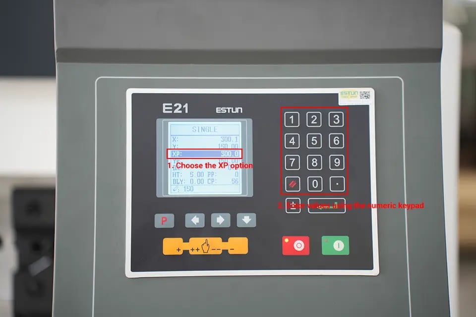 Enter values using the numeric keypad