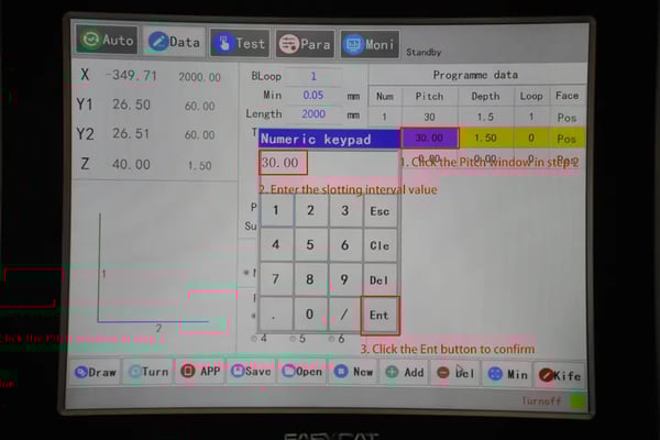 Set the slotting interval of step 2