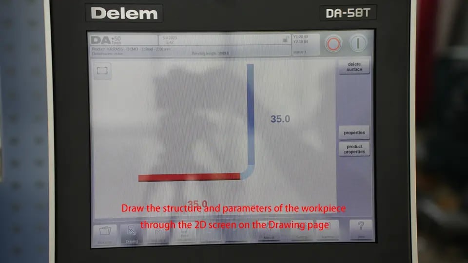3. Desenhe a estrutura e os parâmetros da peça de trabalho através da tela 2D na página de desenho.