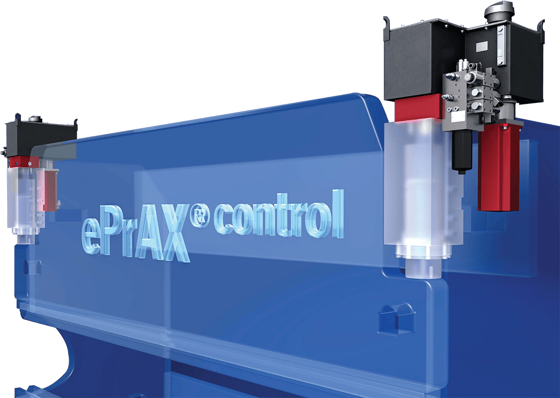 Prensa dobradeira CNC híbrida PBE - sistema de controle híbrido eprax