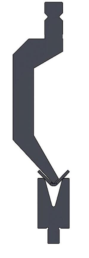 6 Myths About Press Brake Tools: Busting Them Helps You Work Better - Pictures 2 يوضح الشكل 2 مثقبًا ذا عنق معقوف بزاوية 86 درجة وقالبًا بزاوية 30 درجة. لم يعد من الضروري مطابقة زوايا المثقب والقالب، بل المهم هو مدى قدرة طرف المثقب على اختراق حواف القالب.