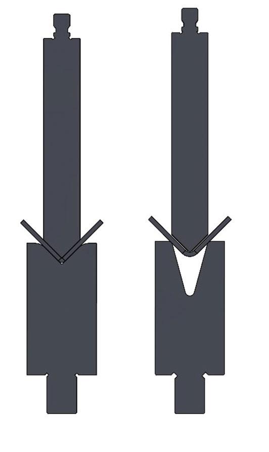 FIGURA 4 Ainda há espaço para a cunhagem (mostrada à esquerda), especialmente na produção de peças projetadas há muitos anos com base no processo de cunhagem, e alterações no projeto da peça simplesmente não são uma opção.
